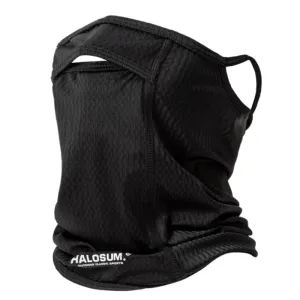 2 Pcs | Black | UV Protection Breathable Cycling Face Mask with Ear Hooks | Summer Ice Silk Neck Gaiter | for Men and Women