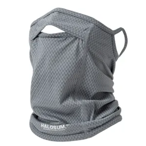 2 Pcs | Grey | UV Protection Breathable Cycling Face Mask with Ear Hooks | Summer Ice Silk Neck Gaiter | for Men and Women