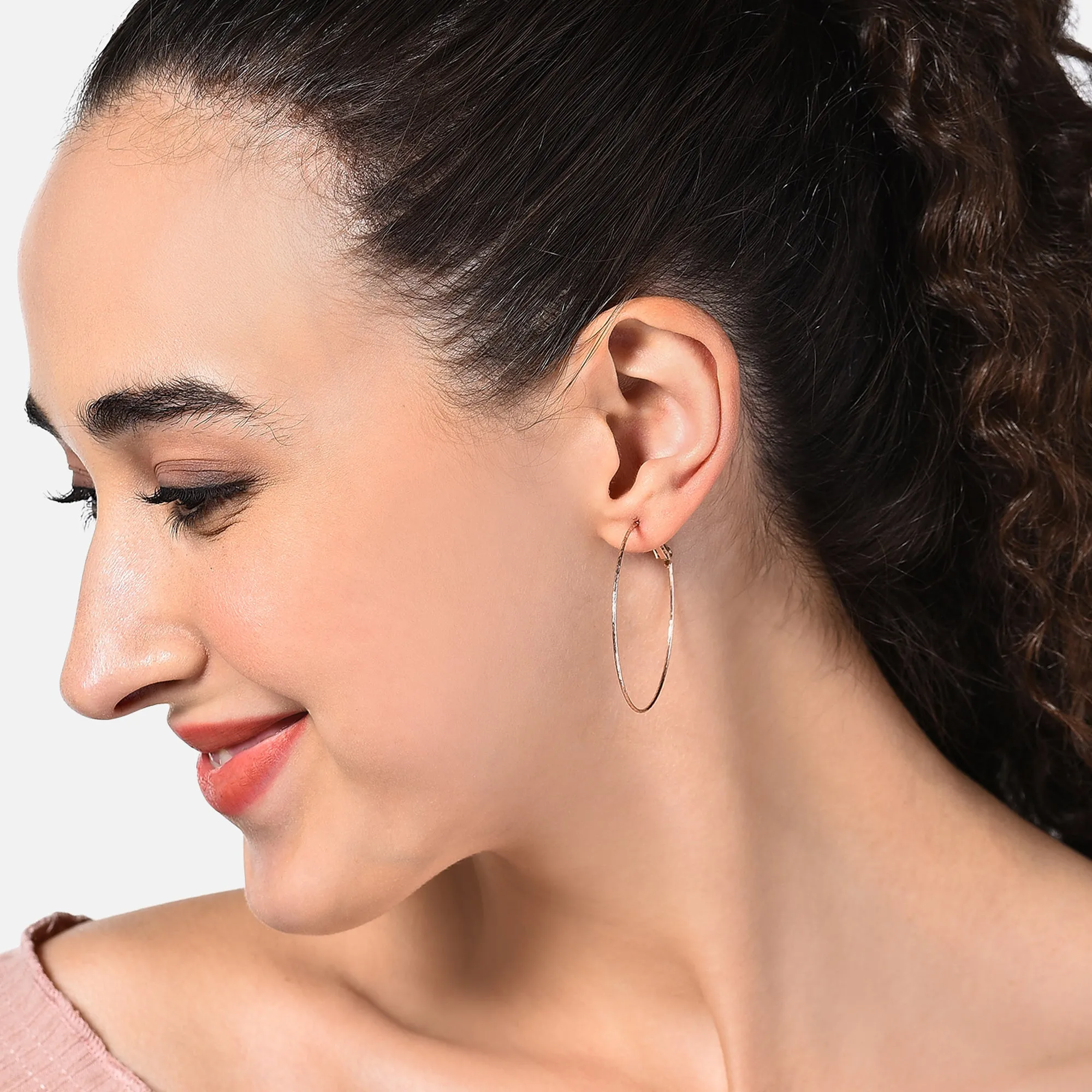 Accessorize London Fine Facet Hoop