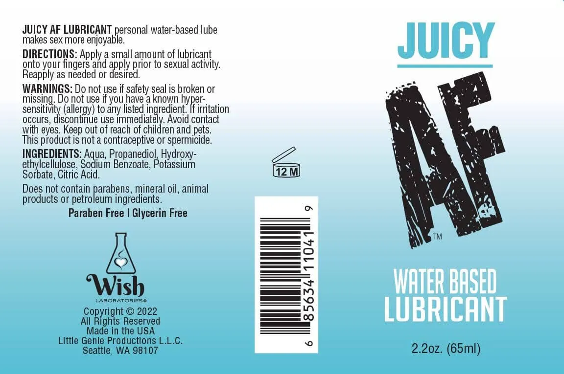 AF Lube Water-Based Lubricant - 2 fl oz | Natural, Paraben-Free, pH Balanced