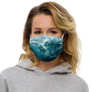 Beautiful duck dive face mask with nose wire.