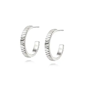 Estée Lalonde Sunburst Midi Hoop Earrings Sterling Silver