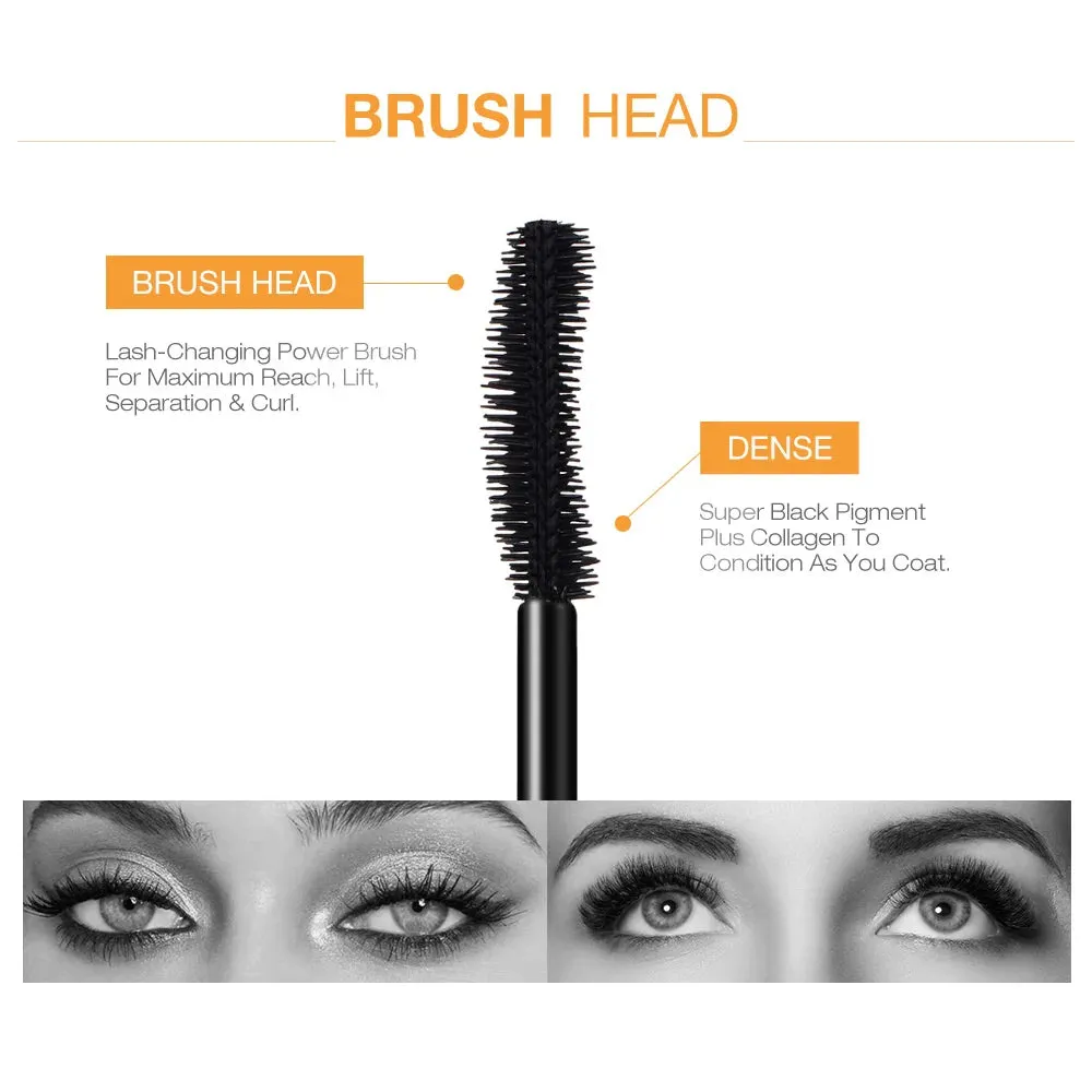 Fiber Lashes Thick Lengthening 3D Mascara Long Black Lash Eyelash Extension