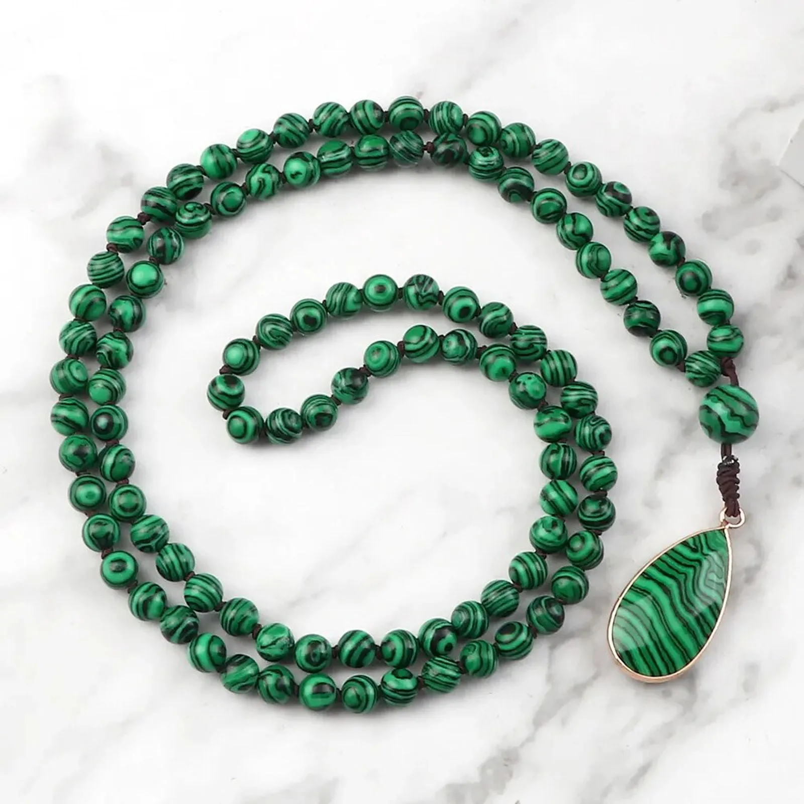 Malachite Natural Stone Necklace Collection