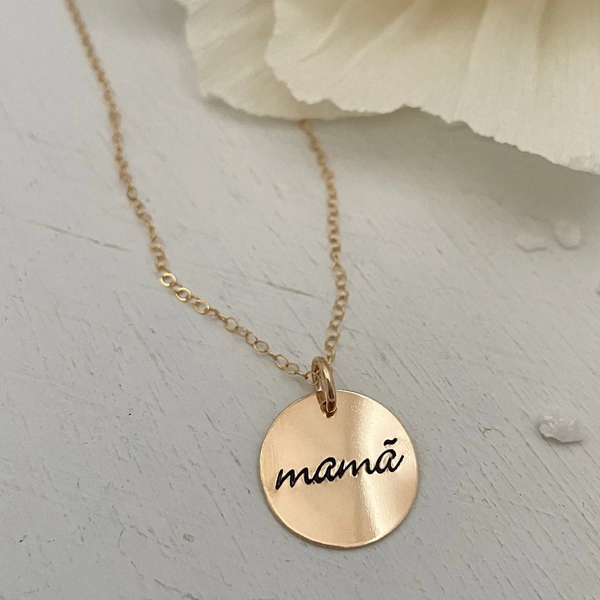 Mama Simple Disc Necklace