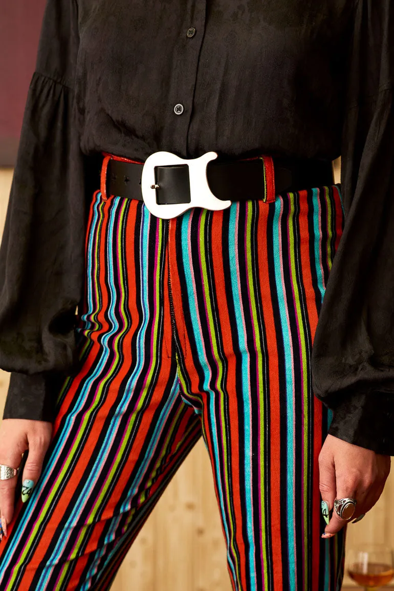 Miss Demeanor Glam Striped Zip Flares