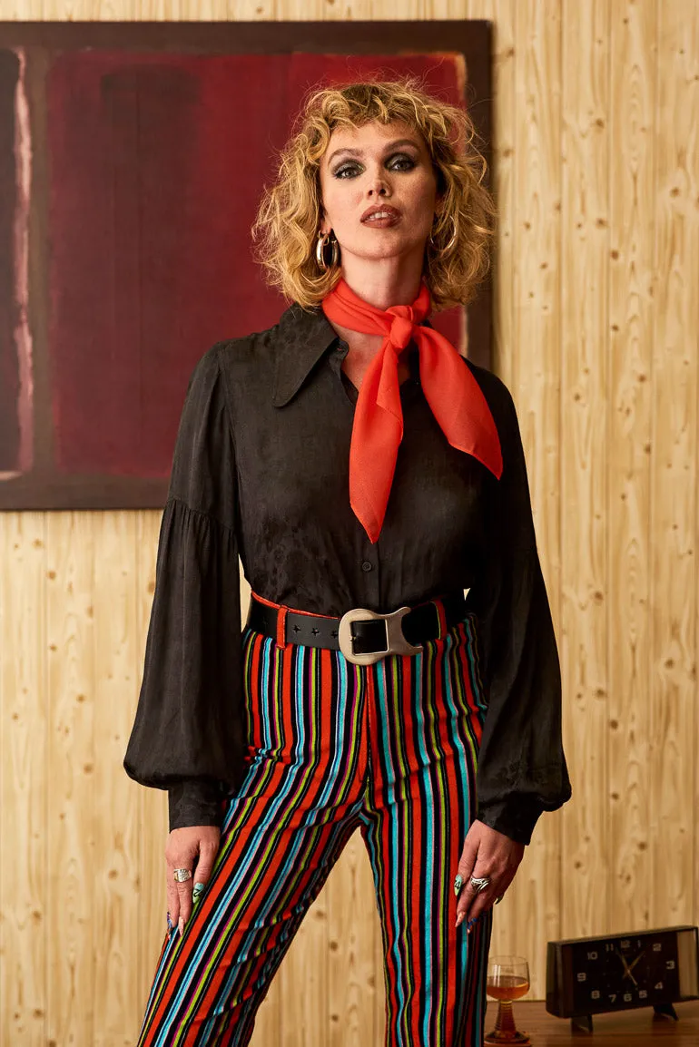Miss Demeanor Glam Striped Zip Flares