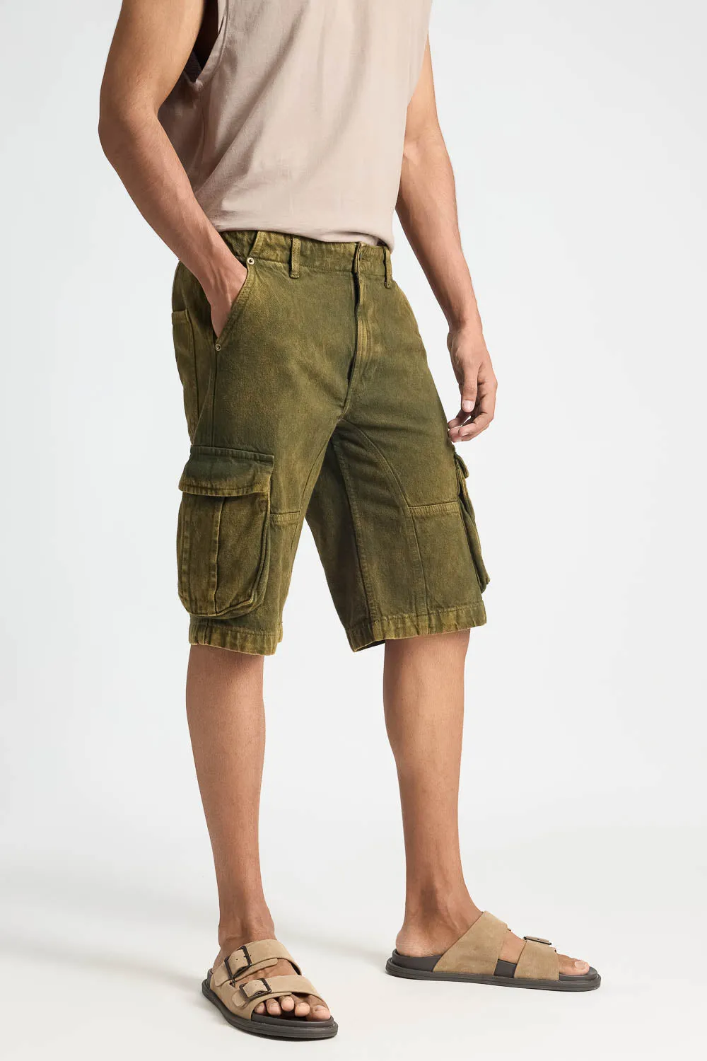 Olive Tinted Men's Cargo Shorts