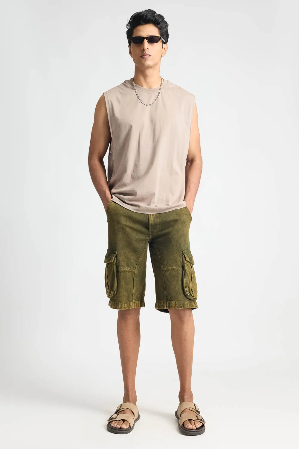 Olive Tinted Men's Cargo Shorts