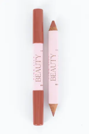 Pink Lily Beauty Double Bloom Dual Lipstick and Lip Liner - Peachy Please FINAL SALE
