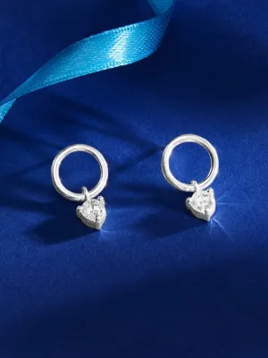 Rubans 925 Silver Never Ending Diamond Loop Drop Earrings.