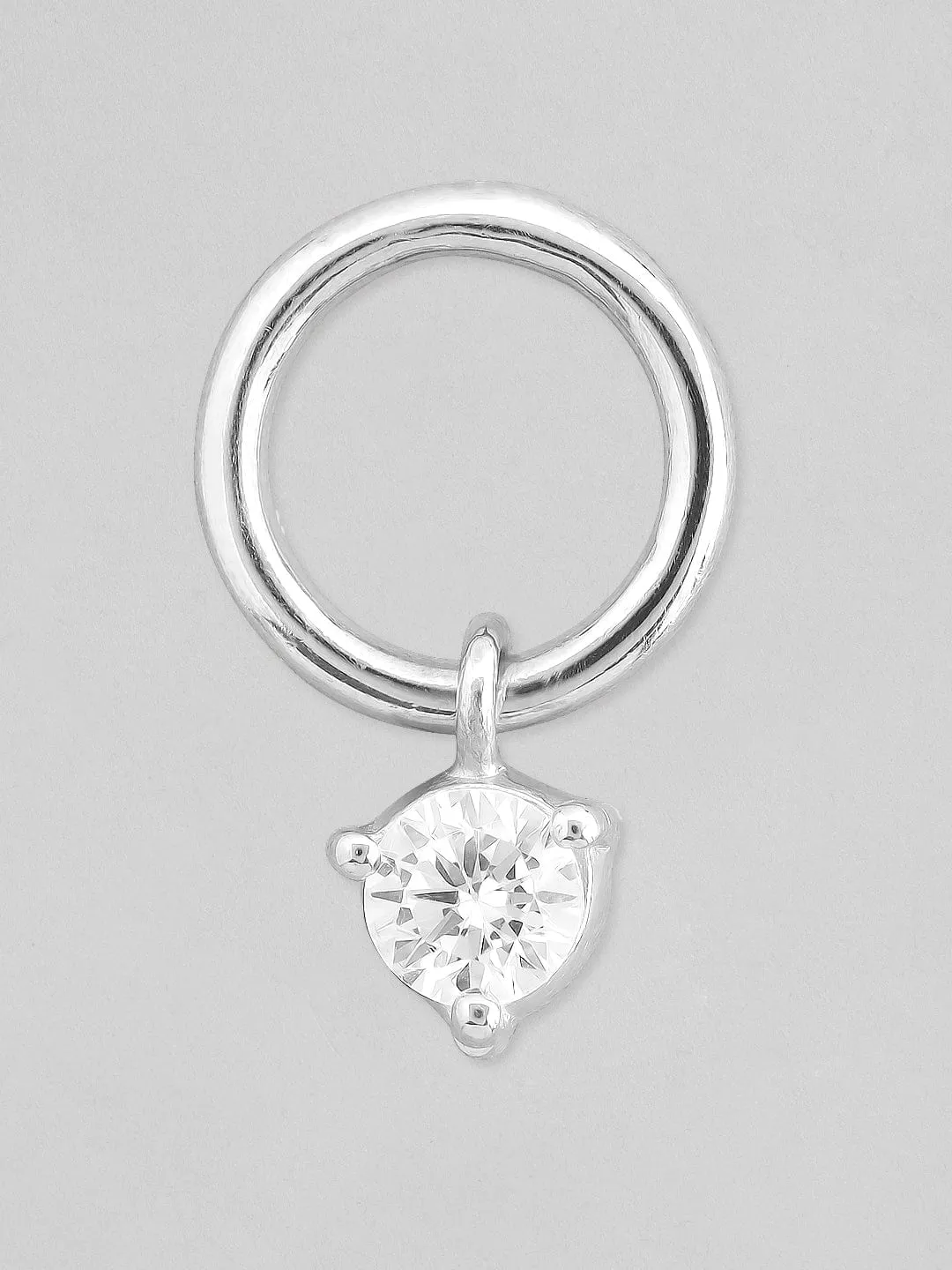 Rubans 925 Silver Never Ending Diamond Loop Drop Earrings.