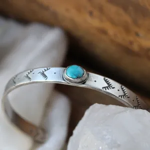 Southwest Sterling and Kingman Turquoise Cuff