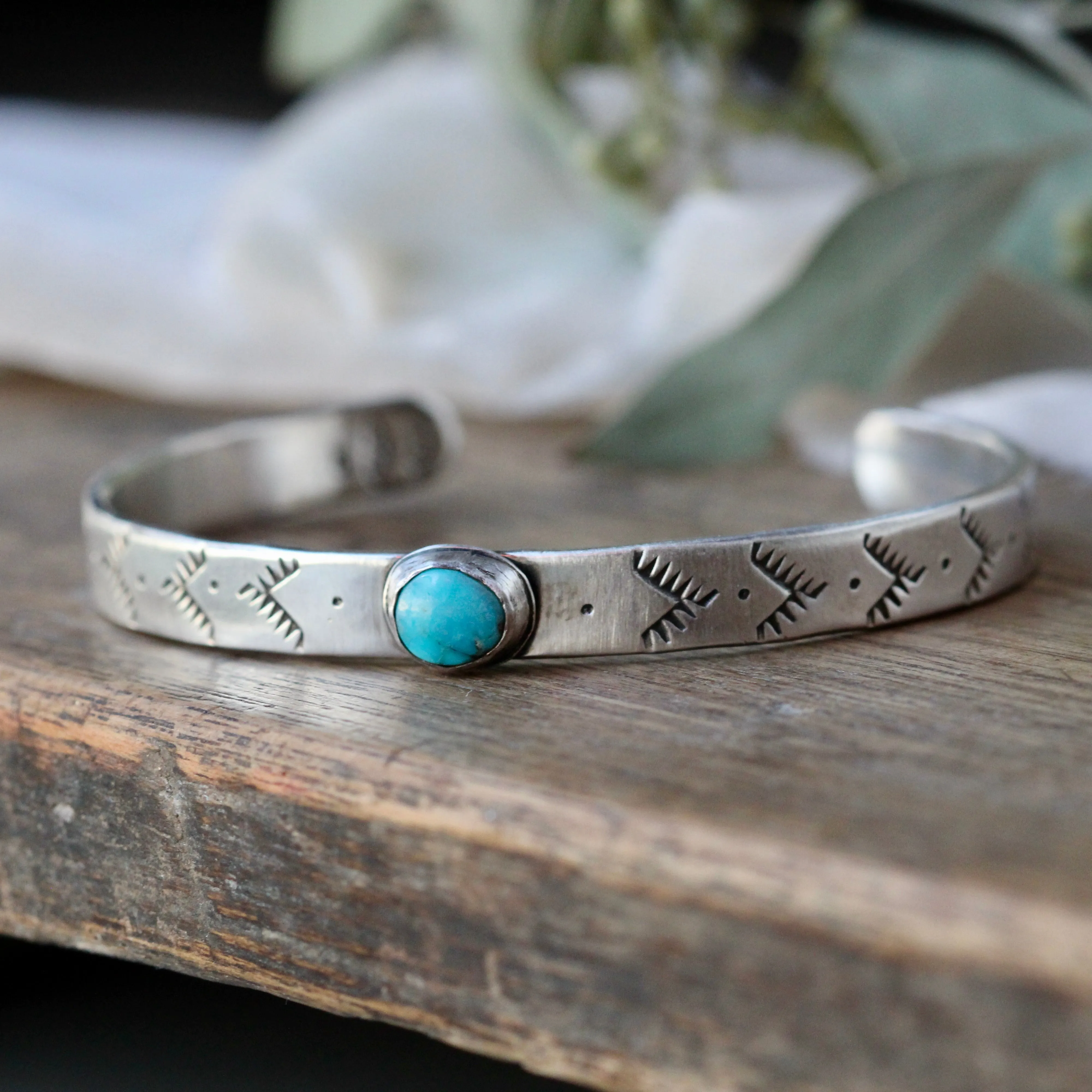 Southwest Sterling and Kingman Turquoise Cuff