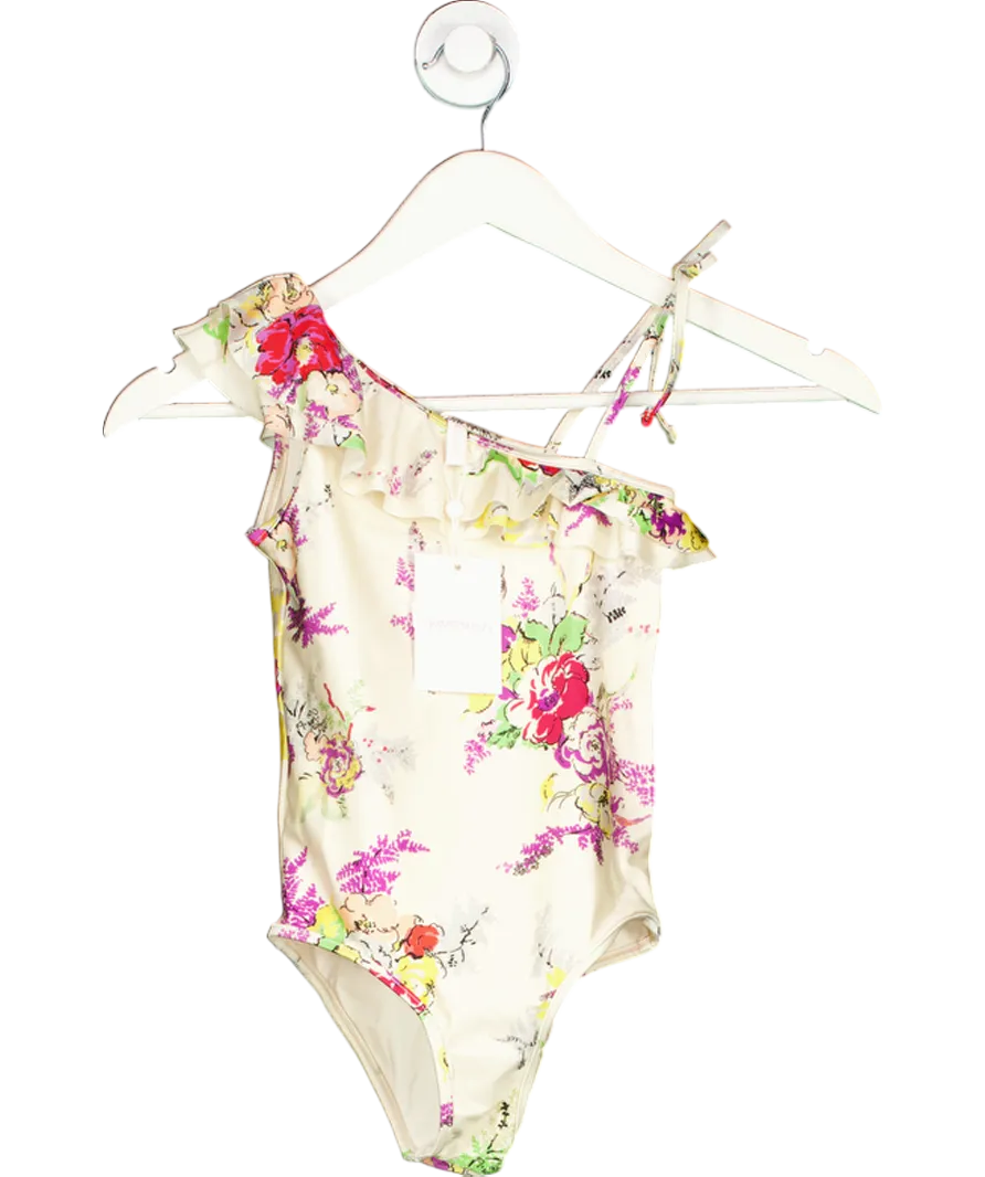 Zimmermann Cream Kids Clover Floral Swimsuit 6 Years
