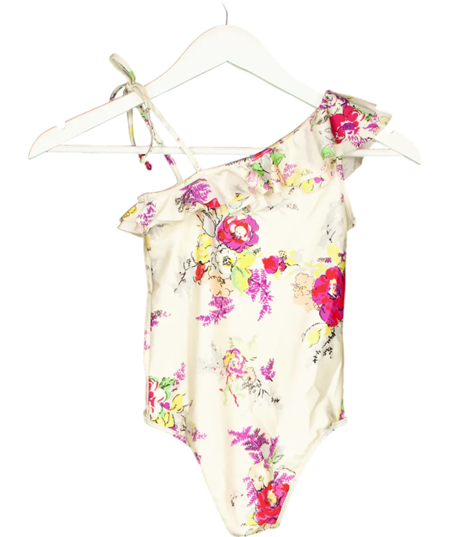 Zimmermann Cream Kids Clover Floral Swimsuit 6 Years